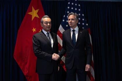14/07/2023 El ministro de Exteriores de China, Wang Yi, y el secretario del Departamento de Estado estadounidense, Antony Blinken