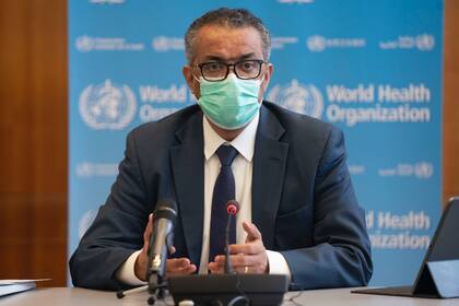 15-01-2021 El director general de la Organización Mundial de la Salud (OMS), Tedros Adhanom Ghebreyesus, durante la reunión del Comité de Emergencias de la OMS. En Ginebra (Suiza), a 14 de enero de 2021. POLITICA SALUD OMS