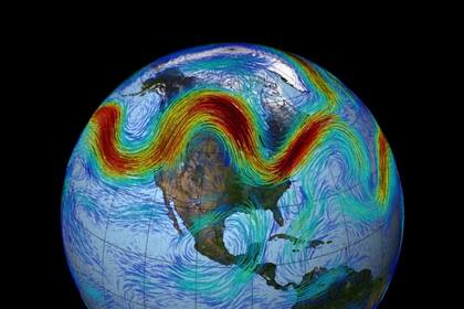 15-09-2021 En esta visualización, basada en observaciones del conjunto de datos MERRA de la NASA, la corriente en chorro polar del hemisferio norte se ve como un cinturón serpenteante y rápido de vientos del oeste que atraviesan las capas inferiores de la atmósfera POLITICA INVESTIGACIÓN Y TECNOLOGÍA NASA