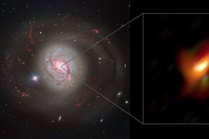 16-02-2022 Agujero negro supermasivo oculto en un anillo de polvo cósmico.  El Interferómetro del Very Large Telescope del Observatorio Europeo Austral ha observado una nube de polvo cósmico en el centro de la galaxia Messier 77 que esconde un agujero negro supermasivo.  POLITICA INVESTIGACIÓN Y TECNOLOGÍA ESO