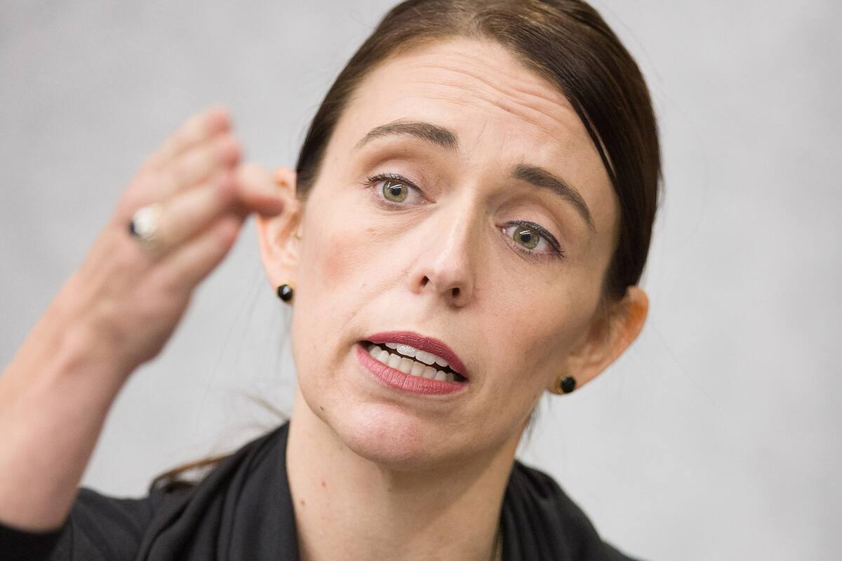 16 March 2019, New Zealand, Christchurch: New Zealand Prime Minister Jacinda Ardern (C) speaks during a press conference at the Justice and Emergency Services Precinct in the wake of the mass shooting at two Christchurch mosques, during which an Australian white supremacist shot and killed 49 people