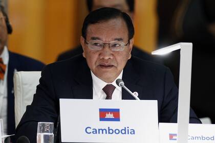 16/12/2019 El ministro de Asuntos Exteriores de Camboya, Prak Sokhonn, interviene con su discurso durante la inauguración de la XIV reunión de ministros de Asuntos Exteriores del Foro de diálogo ASEM (Asia-Europe Meeting), en Madrid (España), a 16 de diciembre de 2019. POLITICA Pool