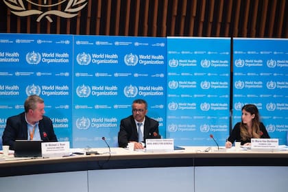 18/03/2020 El director general de la Organización Mundial de la Salud, Tedros Adhanom Ghebreyesus, comparece en rueda de prensa para informar sobre la evolución de la pandemia de coronavirus. 18 de marzo de 2020. SALUD OMS