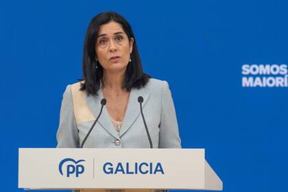 18/11/2022 La secretaria general del PPdeG, Paula Prado, en rueda de prensa en la sede del partido. POLITICA PPDEG
