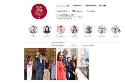 20/06/2024 Captura de la recién inaugurada cuenta de Instagram de la Casa Real. La Casa del Rey ha abierto este jueves oficialmente un perfil en Instagram, @casareal.es, tan solo un día después del décimo aniversario de la proclamación de Felipe VI, sumando así su presencia a una nueva red social, tras contar desde hace años con cuentas tanto en X como en YouTube. POLITICA CASA REAL