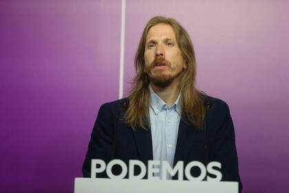 20/09/2021 El portavoz de Podemos, Pablo Fernández, interviene en una rueda de prensa en la sede de Podemos, a 20 de septiembre de 2021, en Madrid, (España). POLITICA Isabel Infantes - Europa Press