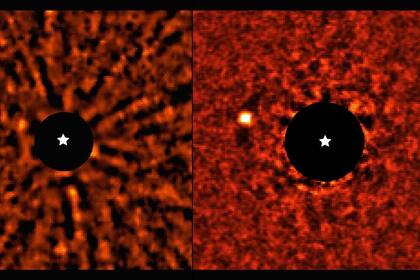 21/02/2023 Imágenes directas de un nuevo exoplaneta a 87,5 años luz.  Observaciones con el instrumento SPHERE en el Very Large Telescope (VLT) de ESO, en Chile, han deparado el hallazgo de un planeta oculto tipo Júpiter que orbita la estrella AF Leporis, a a 87,5 años luz.  POLITICA INVESTIGACIÓN Y TECNOLOGÍA ESO/MESA, DE ROSA ET AL.