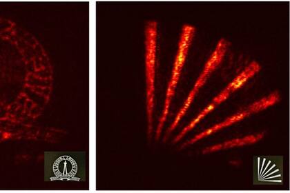 21/06/2024 Imágenes representativas convertidas del logotipo y los radios del IISc donde el patrón del objeto a 1550 nm se convierte a una longitud de onda de 622 nm POLITICA INVESTIGACIÓN Y TECNOLOGÍA JYOTHSNA KM