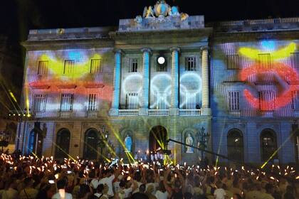 21/07/2022 Celebración de los 30 años de Barcelona'92 con un 'mapping' en la fachada del Ayuntamiento DEPORTES