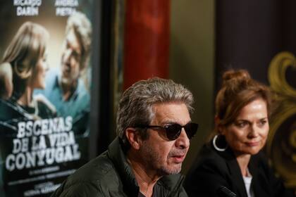 21/11/2023 El actor Ricardo Darín y la actriz Andrea Pietra ofrecen una rueda de prensa sobre el regreso de la obra 'Escenas de la vida conyugal’, en el Teatro Olympia, a 21 de noviembre de 2023, en València, Comunidad Valenciana (España). Durante la rueda de prensa, se ha presentado el regreso de la obra 'Escenas de la vida conyugal', protagonizada por Ricardo Darín y Andrea Pietra y dirigida por Norma Aleandro, en la que los personajes viven diversas situaciones en las que muestran distintas etapas de su matrimonio y que continúan después de su divorcio. CULTURA Rober Solsona - Europa Press