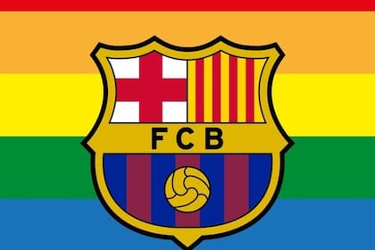 22-06-2021 Escudo del FC Barcelona junto a los colores del arcoíris DEPORTES FCB