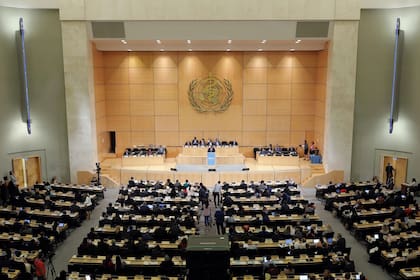 22/05/2023 Pleno de la 76 Asamblea Mundial de la Salud, organizada por la Organización Mundial de la Salud (OMS). A 22 de mayo de 2023, en Ginebra (Suiza). SALUD OMS