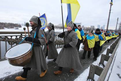 24-01-2022 Celebración del Día Nacional de Ucrania el 23 de enero en Kiev POLITICA EUROPA UCRANIA STRINGER / SPUTNIK / CONTACTOPHOTO