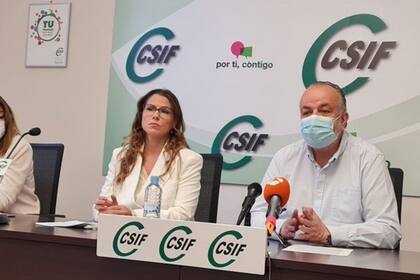 25/04/2022 Casi el 60% del personal sanitario no recibe seguimiento médico tras sufrir COVID-19 persistente, según una encuesta de CSIF presentada este lunes en rueda de prensa. En Madrid (España), a 25 de abril de 2022. SALUD CSIF