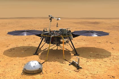 25/04/2022 Esta ilustración muestra la nave espacial InSight de la NASA con sus instrumentos desplegados en la superficie marciana. POLITICA INVESTIGACIÓN Y TECNOLOGÍA NASA/JPL-CALTECH