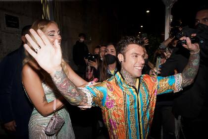 26-09-2021 Italian entrepreneur, blogger and influencer Chiara Ferragni with her husband and italian singer Fedez (Federico Leonardo Lucia) guests at the party organized for the launch of the Fendace collection created by the collaboration between the fashion houses Fendi and Versace. Milan (Italy), September 26th, 2021 POLITICA Europa Press/Contacto/Marco Piraccini