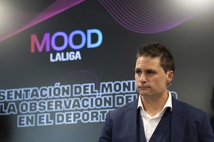 26/09/2023 El director general ejecutivo de LaLiga, Óscar Mayo, en la presentación de 'MOOD', un sistema de monitorización del odio en redes. DEPORTES LALIGA