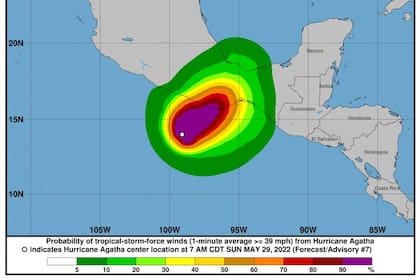29/05/2022 Proyección de la trayectoria del huracán 'Ágatha' POLITICA CENTROAMÉRICA MÉXICO NHC