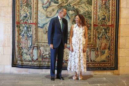 29/07/2022 El Rey Felipe VI, junto a la presidenta del Consell de Mallorca, Catalina Cladera. POLITICA ISLAS BALEARES ESPAÑA EUROPA SOCIEDAD PALMA DE MALLORCA