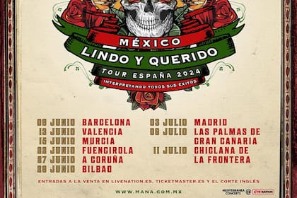 29/11/2023 Cartel de la gira española de Maná en 2024 CATALUÑA ESPAÑA EUROPA BARCELONA CULTURA LIVE NATION