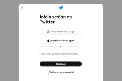 30/06/2023 Ventana de inicio de sesión en Twitter POLITICA INVESTIGACIÓN Y TECNOLOGÍA WEB DE TWITTER
