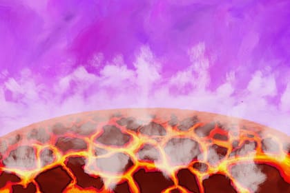 30/09/2022 Impresión artística de la superficie fundida de un joven planeta rocoso que reacciona con su atmósfera primordial para formar vapor de agua POLITICA INVESTIGACIÓN Y TECNOLOGÍA TADAHIRO KIMURA