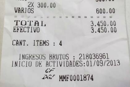 3450 pesos por una picada