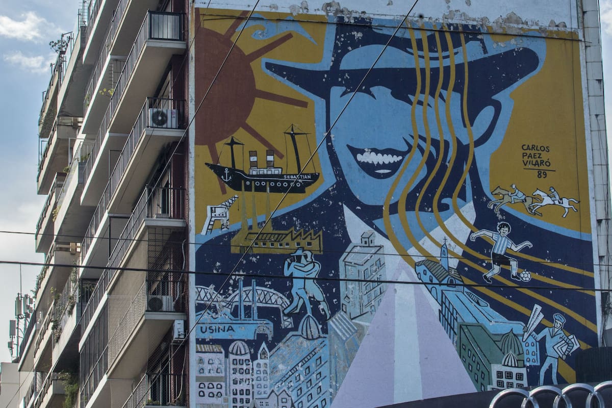 Desgastado, el mural de Páez Vilaró que representa a Buenos Aires cumple 30 años