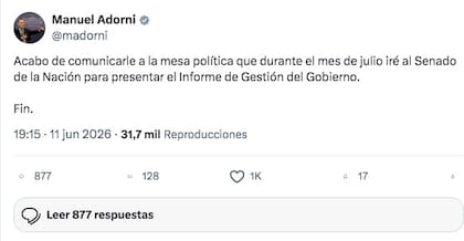 tweet de Manuel Adorni @madorni