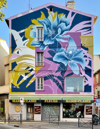 El dúo Ciclope regresa a la lista de finalistas con su mural florido en La Seyne-sur-Mer, en Francia