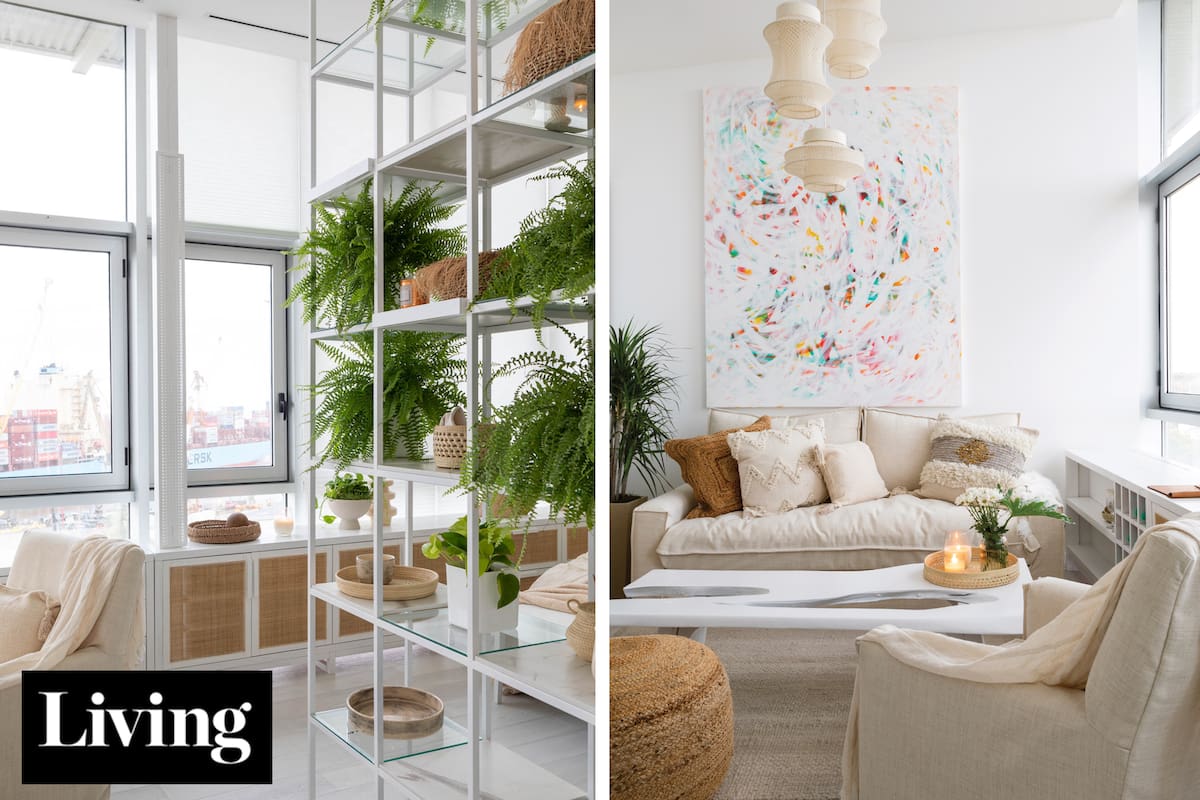 En 40m2. Un monoambiente comodísimo y luminoso gracias a una división semitransparente y un aparador de punta a punta