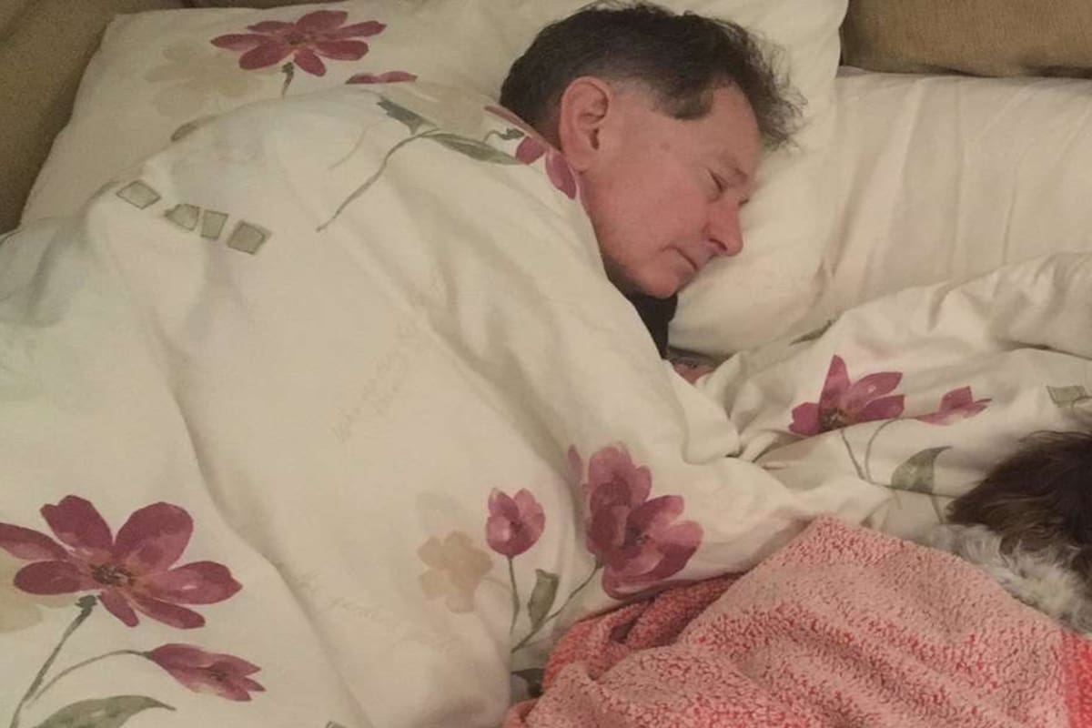 Conmovedor. Duerme en el sofá de la PB de la casa para hacerle compañía a su perro mayor