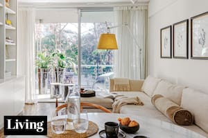 Solución de diseño para un living alargado en un tres ambientes lleno de luz
