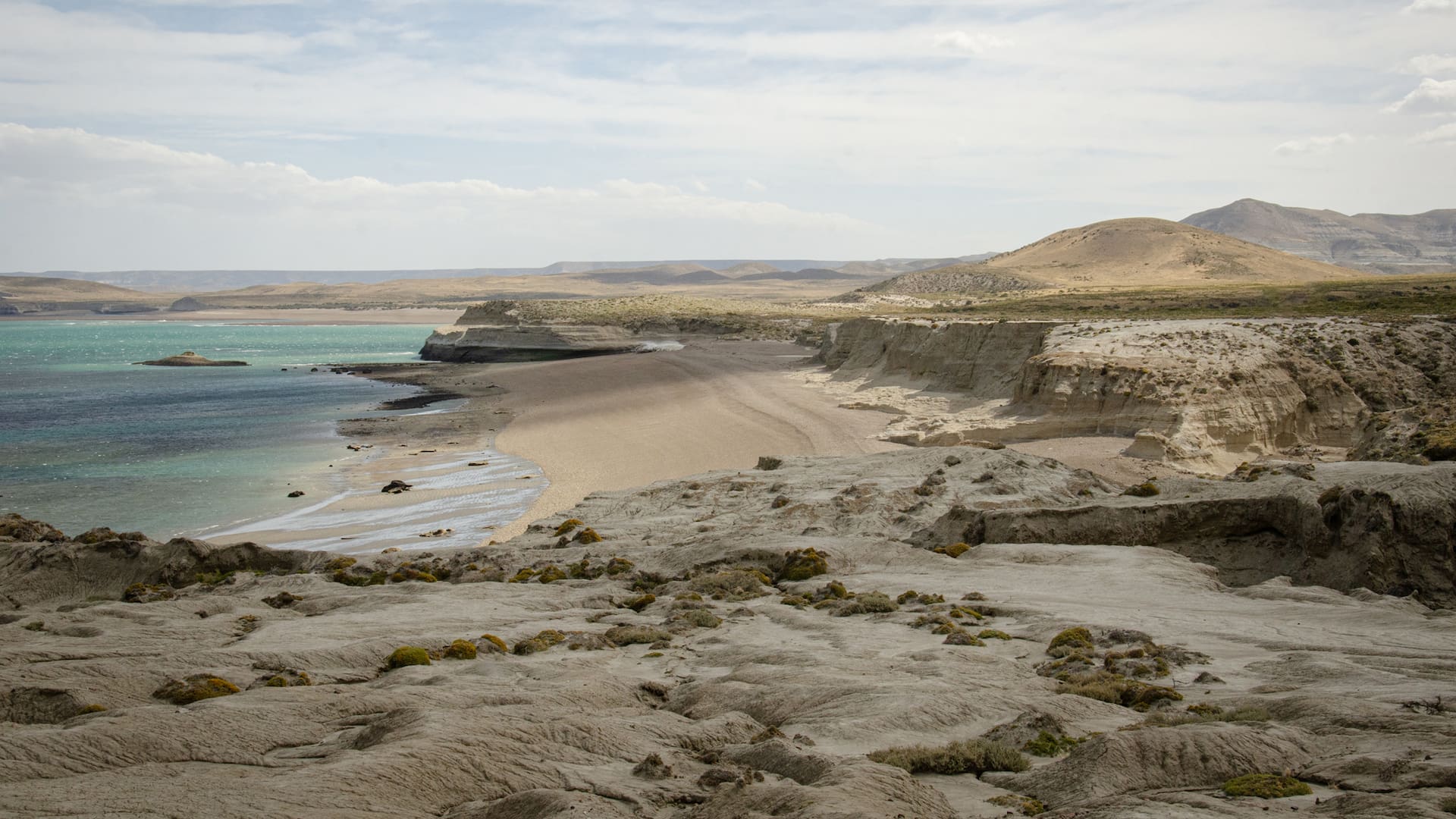 Una playa patagónica con acantilados, piletas naturales y bosques sumergidos a la que pocos llegan