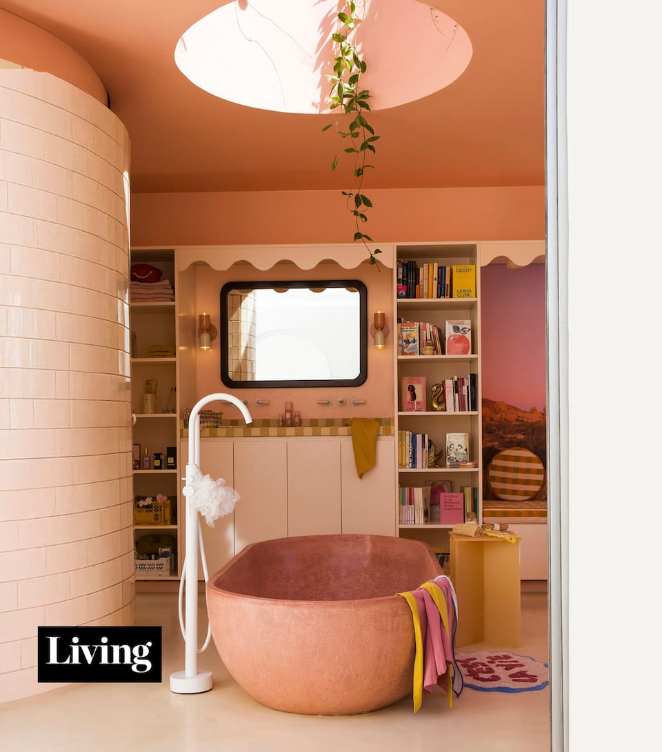 El rosa se ganó un lugar en la decoración del baño