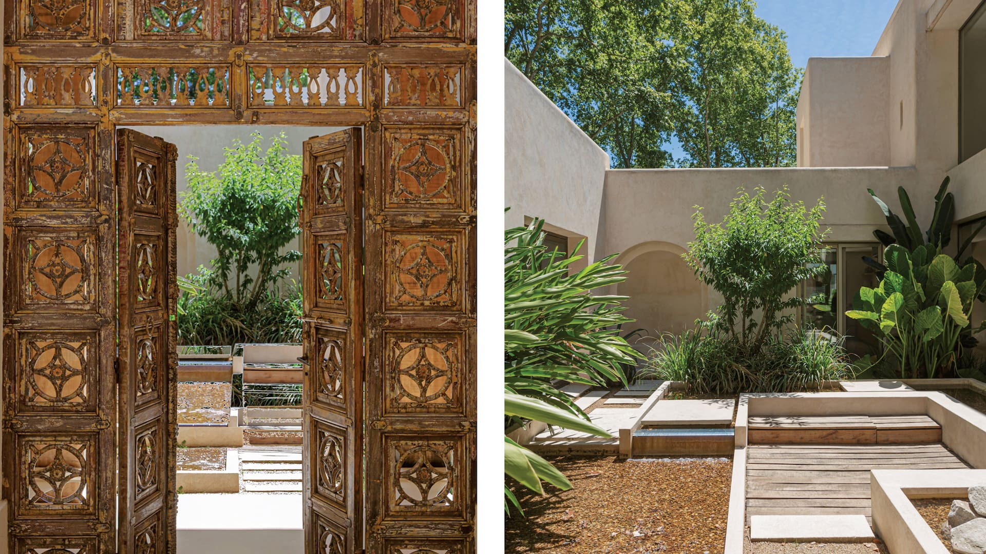 En el oasis: El paso por un riad inspiró esta casa que une líneas modernas y aires marroquíes