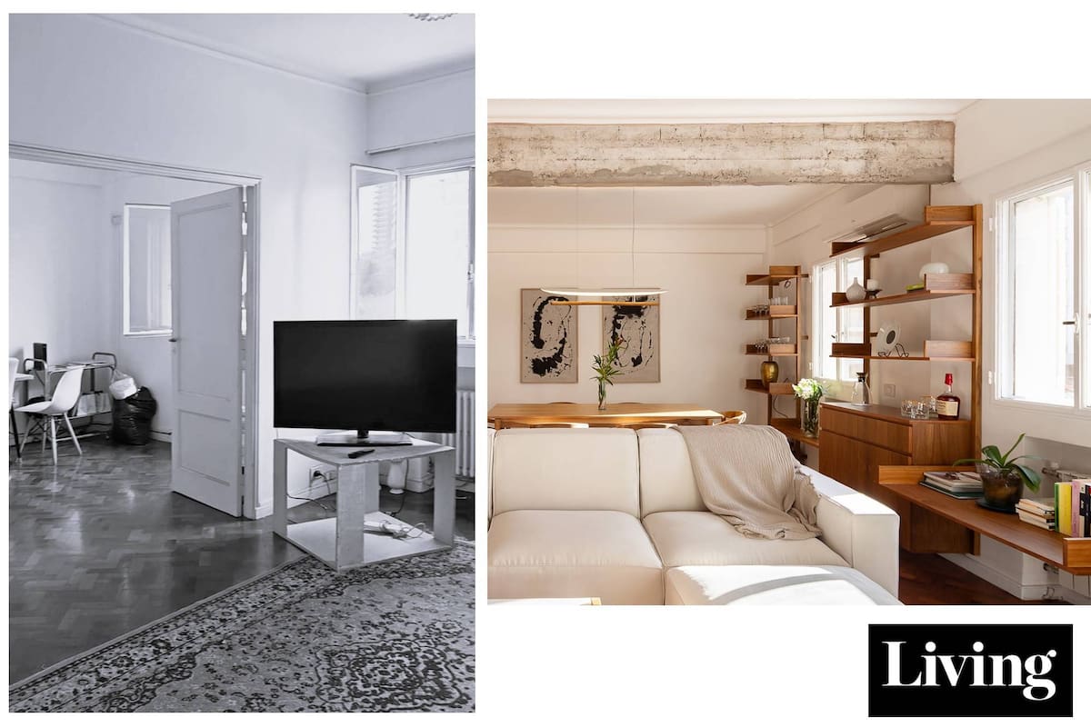 Dos casos de departamentos de época donde se eliminaron paredes para crear un espacio social más actual