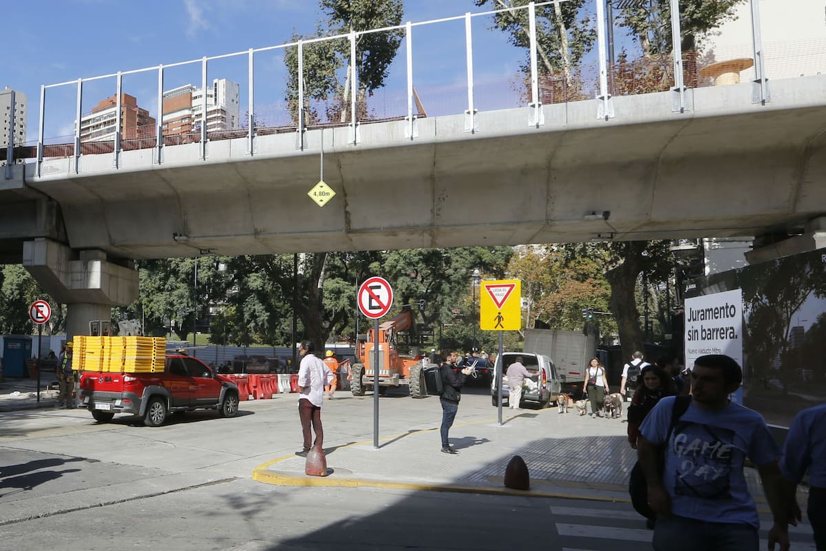 Viaducto del tren Mitre: reabrieron la calle Juramento sin barreras