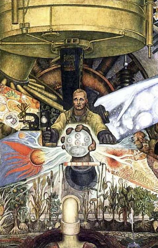 Diego Rivera incluyó la imagen de Lenin, entre otros personajes y símbolos comunistas, en el mural que le había encargado Rockefeller
