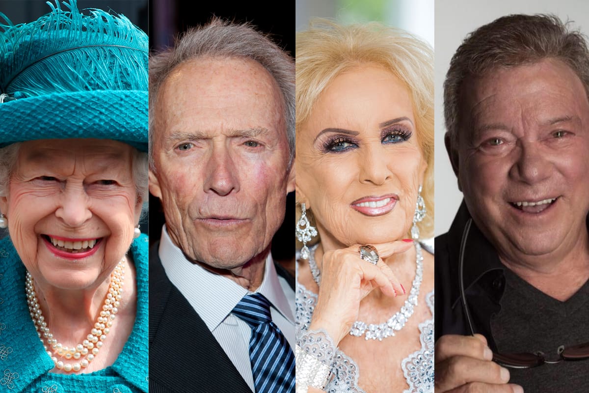 Con más de 90 años, la reina Isabel II, Clint Eastwood, Mirtha Legrand, William Shatner y muchos otros brillan en la esfera pública