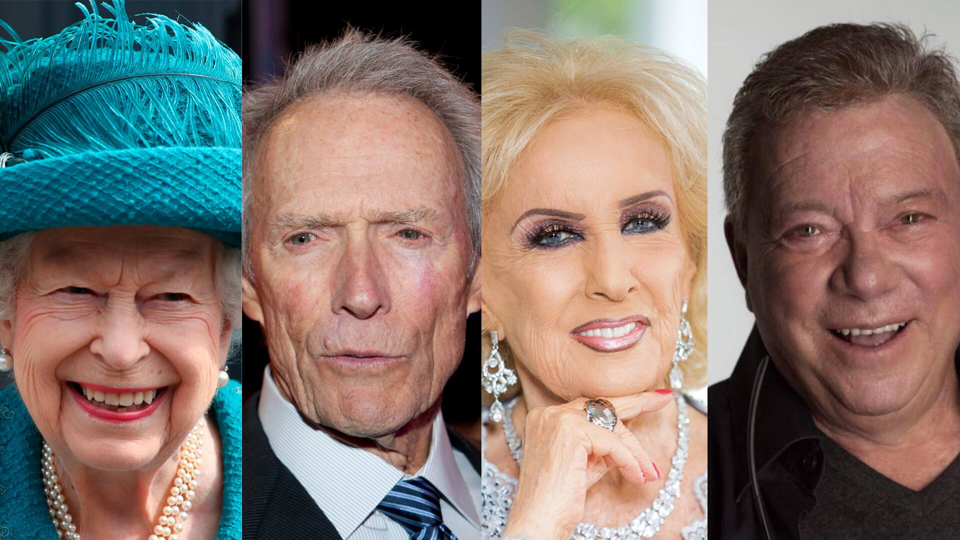Con más de 90 años, la reina Isabel II, Clint Eastwood, Mirtha Legrand, William Shatner y muchos otros brillan en la esfera pública