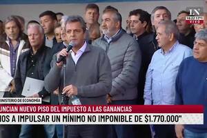 Sergio Massa anuncia el piso del impuesto a las ganancias: $1.770.000
