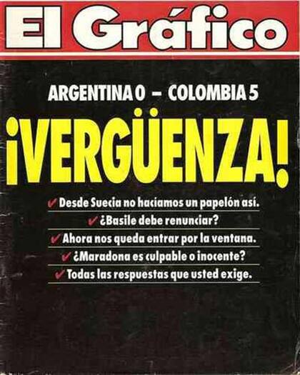 A 25 años de la derrota 5 a 0 ante Colombia