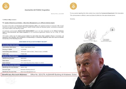 a AFA comunicó un cambio en su esquema de cobro e introdujo una sociedad de Dubai como "agente de recaudación"