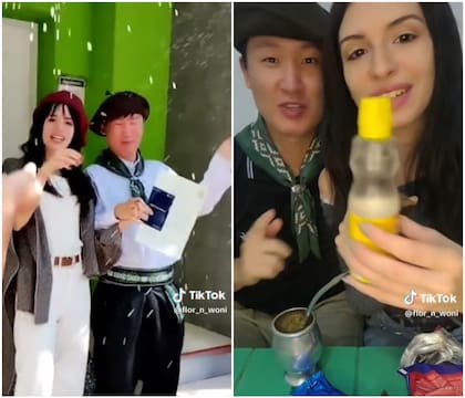 A diario la pareja suele compartir en su cuenta de TikTok diferentes videos sobre la vida de Jiwon en Argentina