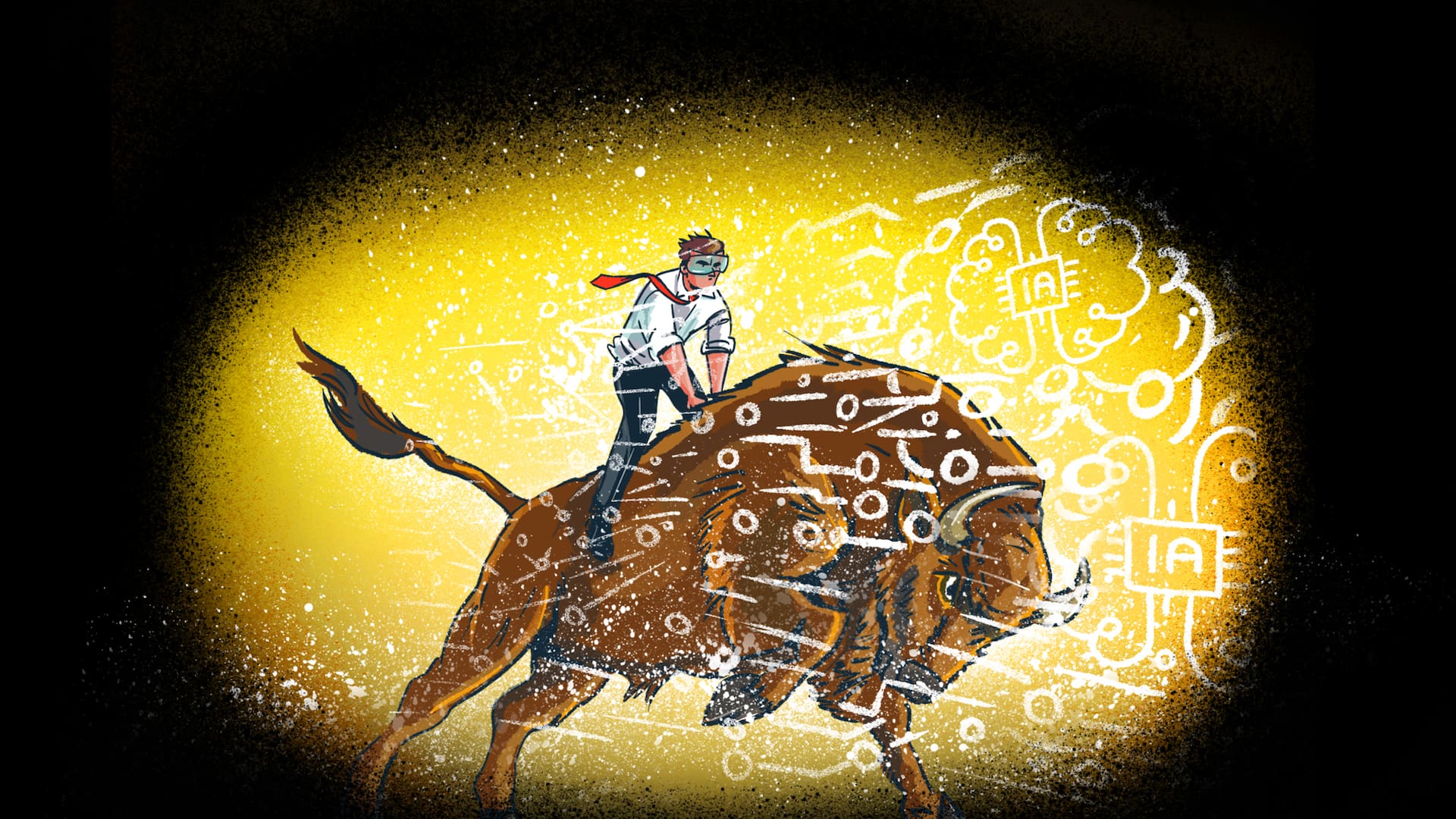 A diferencia de otros animales, cuando el bisonte percibe indicios de una tormenta de nieve, no intenta esquivar o resguardarse del temporal, sino que se dirige derecho hacia el centro de la tempestad