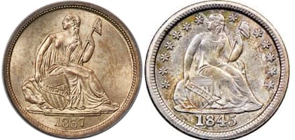 A diferencia de otros ejemplares, esta moneda cuenta con la particularidad de no tener estrellas alrededor de la Dama de la Libertad