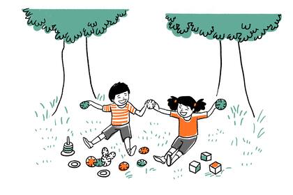 A Federico y Elena les encanta ir al parque y los juegos de encastre