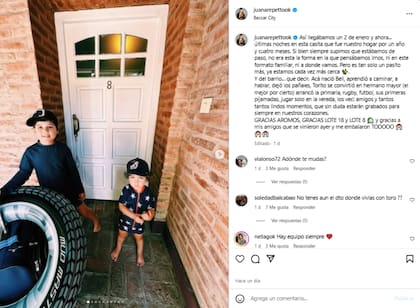 A fines de mayo, Juana Repetto abandonó su casa de Béccar y se mudó a un nuevo hogar con sus dos hijos (Foto: Instagram @juanarepettook)
