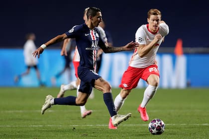 A la carrera en el triunfo ante Leipzig; a los 32 años, Di María se mantiene en un alto nivel